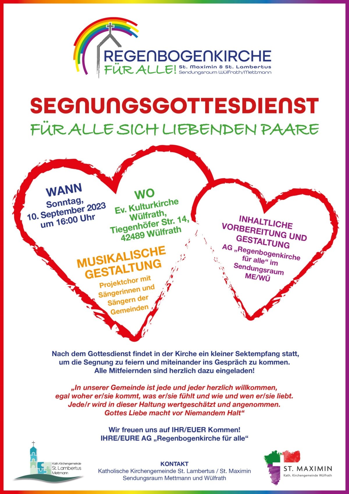 Plakat Einladung Segnungsgottesdienst 10.09.2023