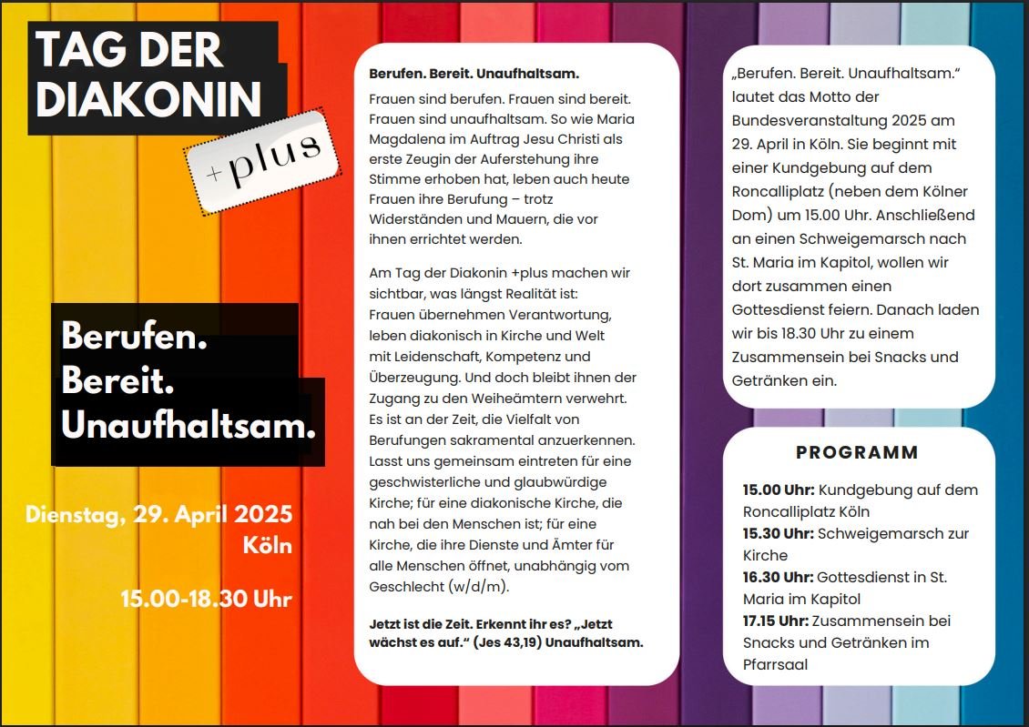 Tag der Diakonin 2025 - Flyer Seite 1 von 2